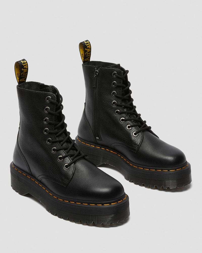 Dr Martens Jadon Pisa Læder Platform Støvler Dame Sort | DK 243RVD